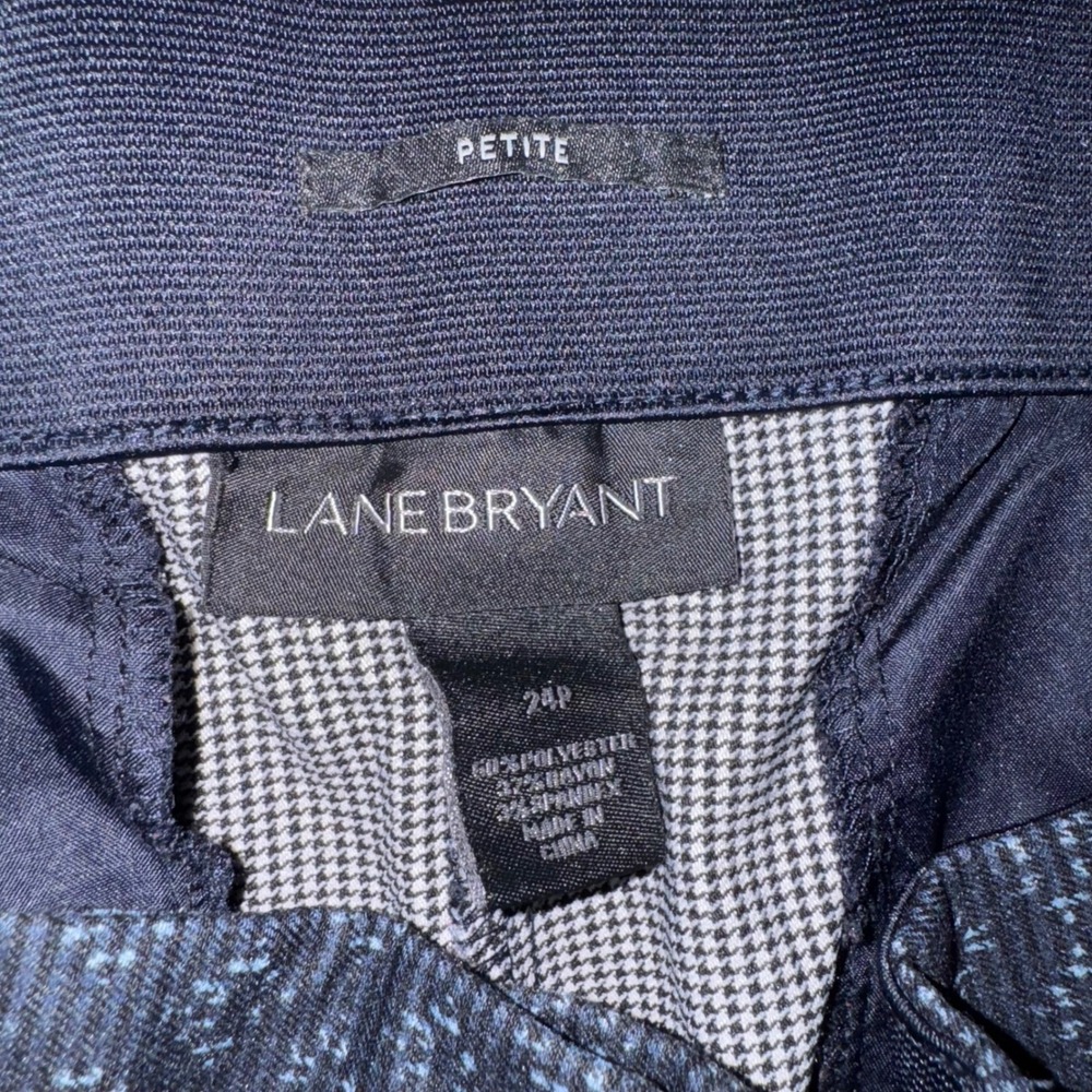 Lane‎ Bryant Womens Pants Blue 24 Petite Geometric Print Cropped Business Casual - Picture 6 of 8